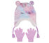 Cold Weather Plush Tie-Dye Unicorn Hat Set, MULTICOLORE, swatch