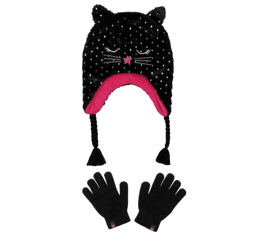 Cold Weather Star Foil Cat Hat Set, NERO, largeimage number 0