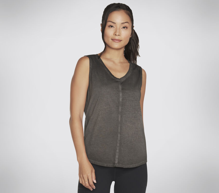 Skechers Diamond Wash Hatha V-neck Tank, NERO, largeimage number 0