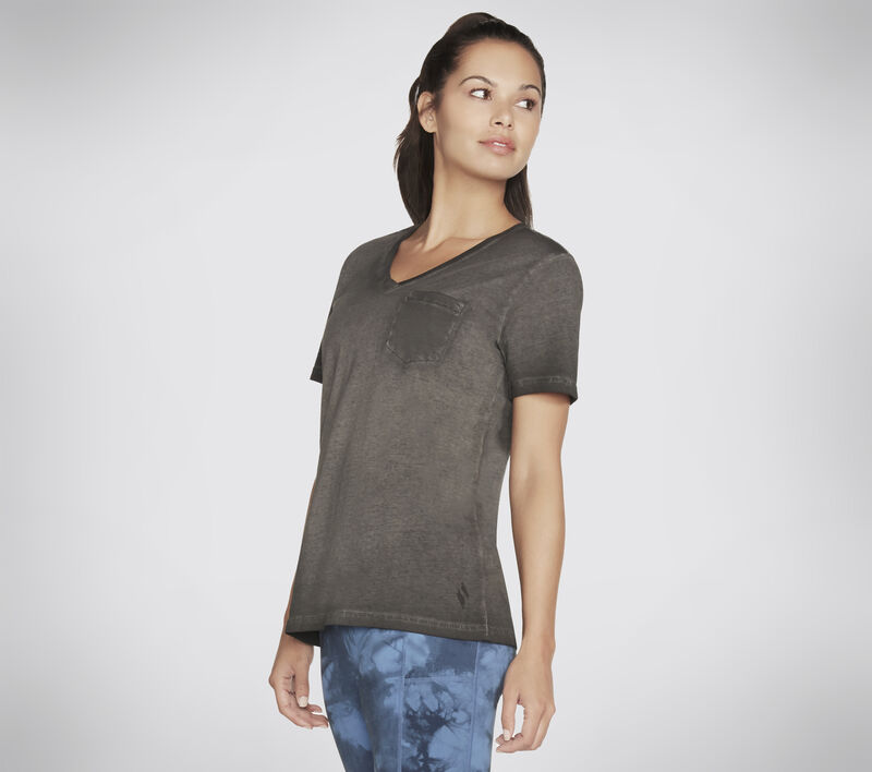 Diamond Wash Hatha V-Neck Pocket Tee, NERO, largeimage number 0