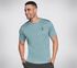 Skechers Apparel On the Road Tee, BLEU MARINE / VERT, swatch