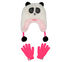 Panda Faux Fur Hat and Gloves Set, BIANCO, swatch