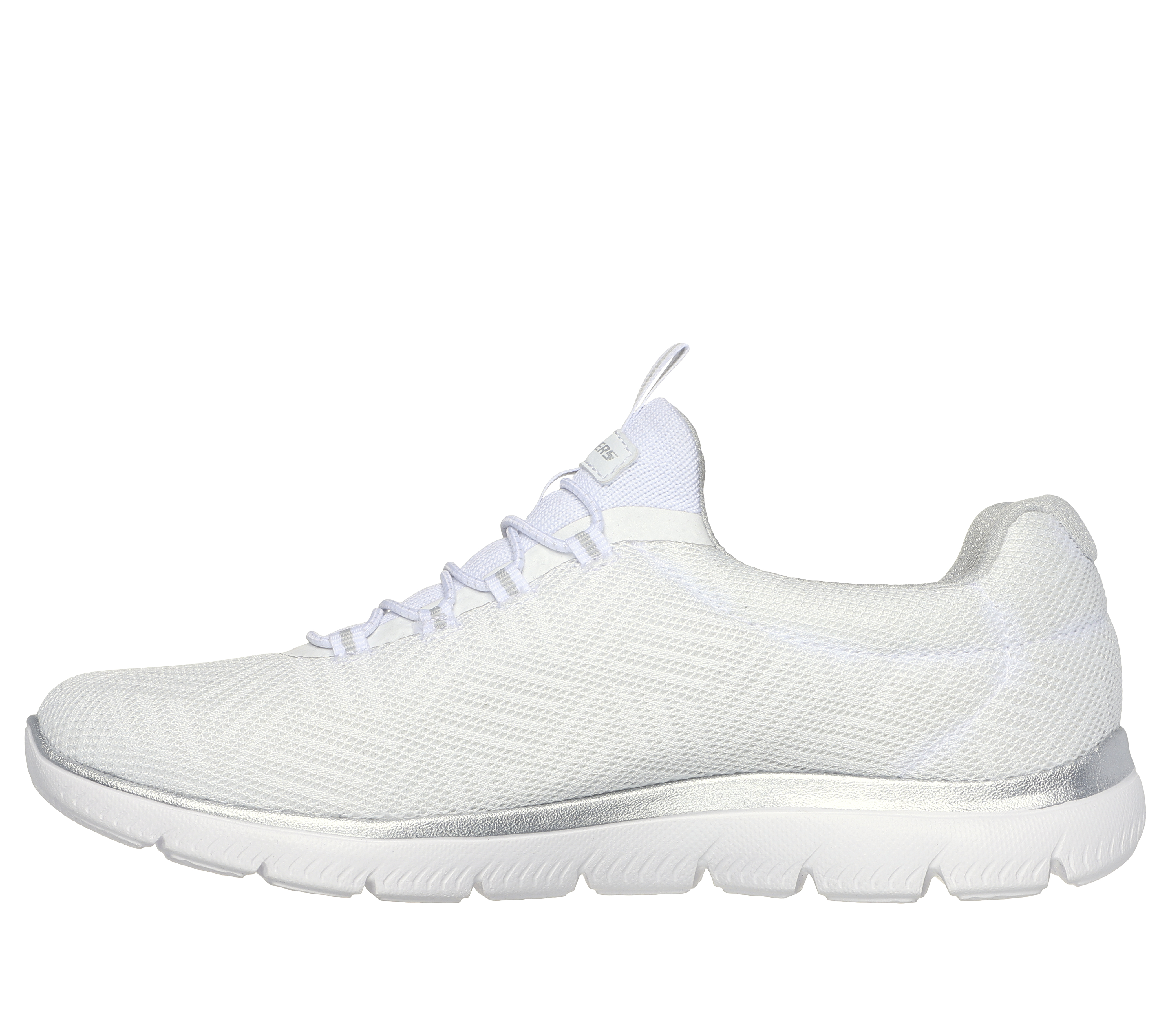 Skechers summits clearance white silver